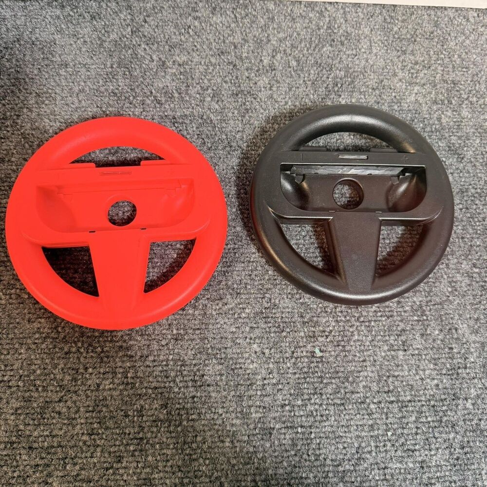 Orzly Racing Wheel Joy-Con Controller Grips Nintendo Switch Red Black Pair